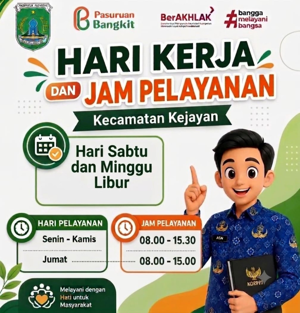 HARI DAN JAM KERJA PELAYANAN